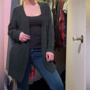 Green Cable Knit Sweater